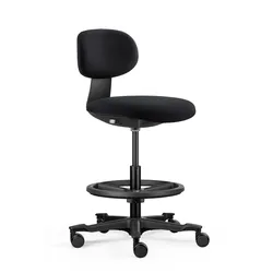 Arbeitsstuhl / Counterstuhl WORK MF2 Sitz Stoff / Rücken Stoff schwarz hjh OFFICE
