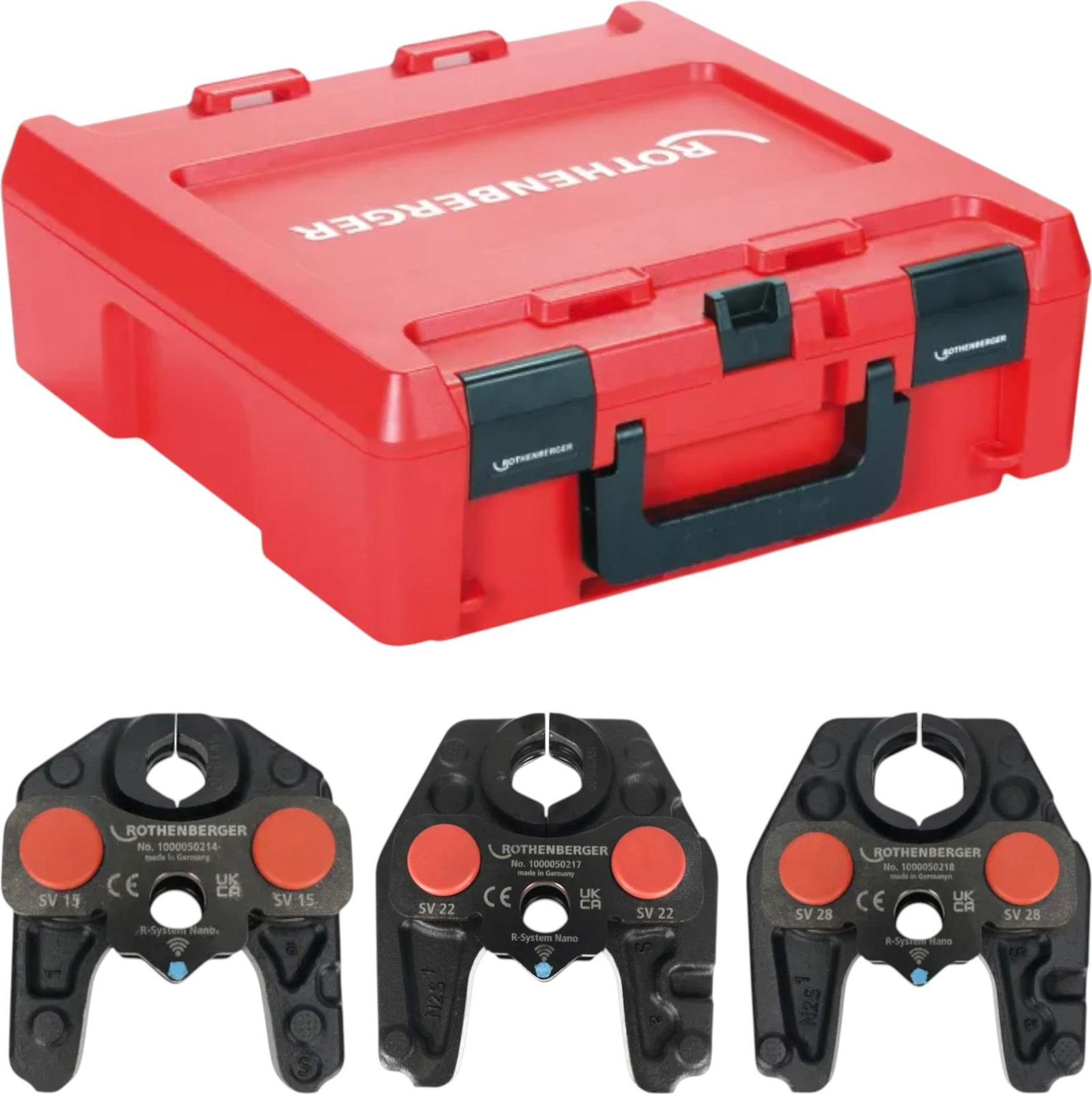 Rothenberger ROMAX NANO iJAWS SV persbekkenset 3-delig, 15 - 22 - 28 mm