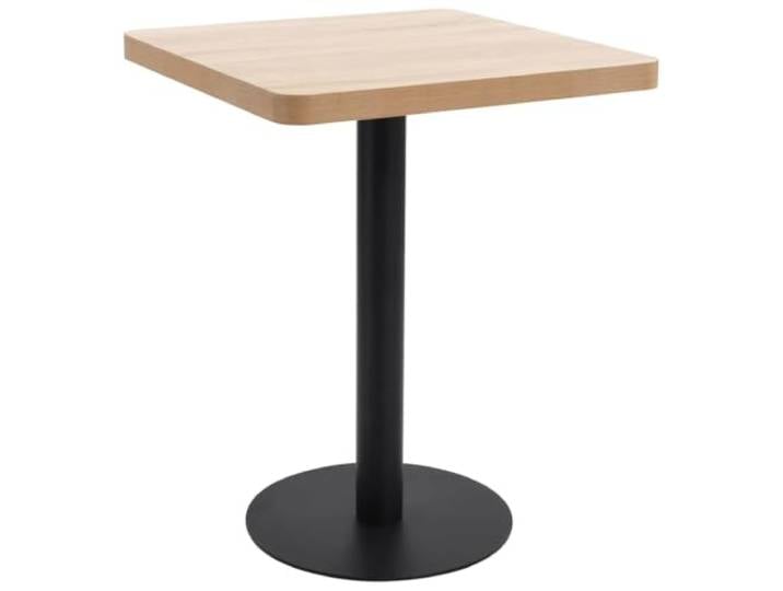 HEFZGDB Bistrotisch Hellbraun 60x60 cm MDF Tischplatte mit Holzmaserung und Stahlgestell für Restaurant Cafe Bar Ambiente