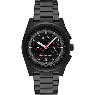 Chronograph ARMANI EXCHANGE, schwarz, Armbanduhren, Herren, Chronograph, Quarzuhr, Armbanduhr, Herrenuhr, Edelstahlarmband, Tag, Stoppfunktion