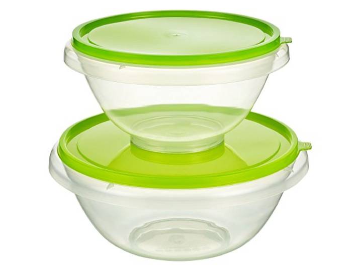 Kigima Set van 2 deegkommen mengkommen punch slakom (groen, 7 l en 4,5 l)