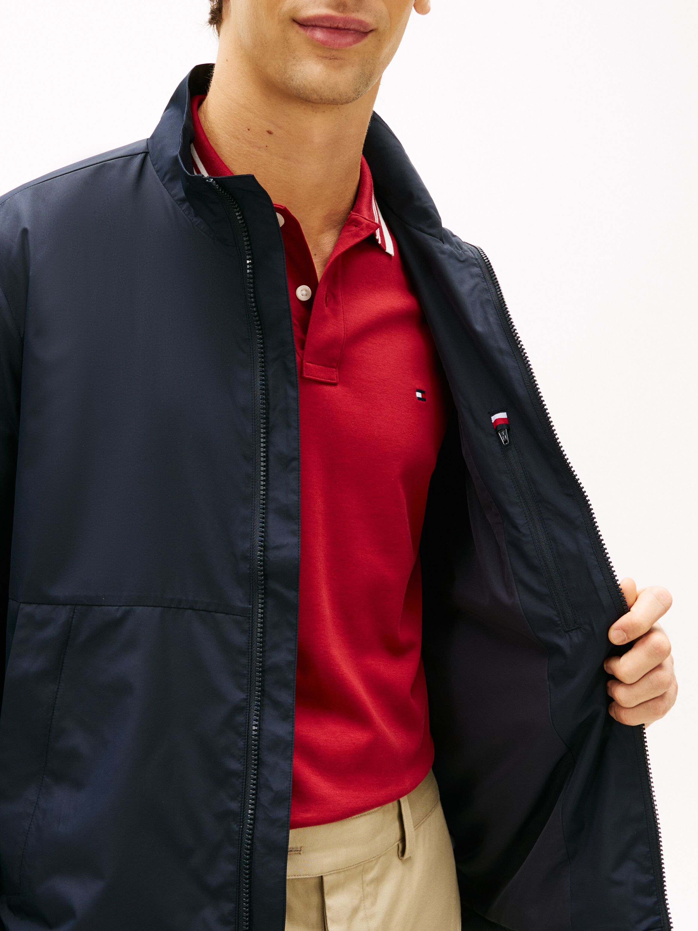 Blouson TOMMY HILFIGER "BRANDED", Herren, Gr. XXL, desert sky, Web, Obermaterial: 100% Polyester, regular fit normal, elastischer Bund, Jacken Blouson, Funktionsjacke Lightweight Outdoor desert sky XXL