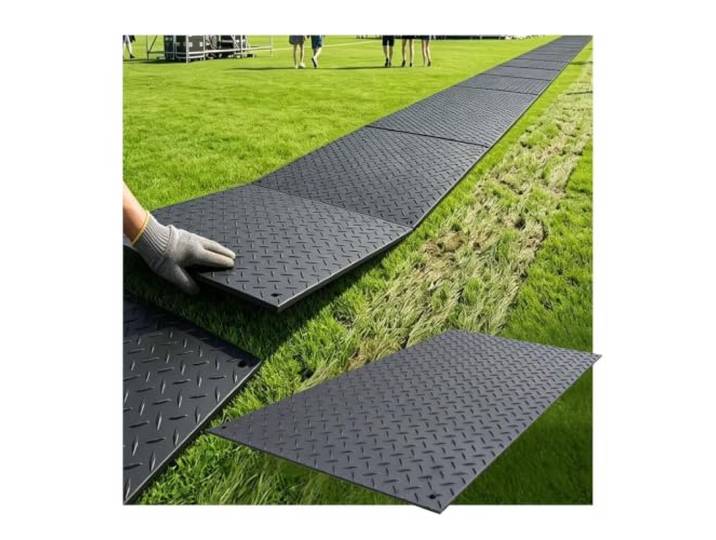 rutschfeste HDPE-Gleismatten Für Schlammige Baustellen Polyethylen, Steckverbindung, temporäre Fahrbahn, rutschfest(244x122cm/8x4ft-12mm)