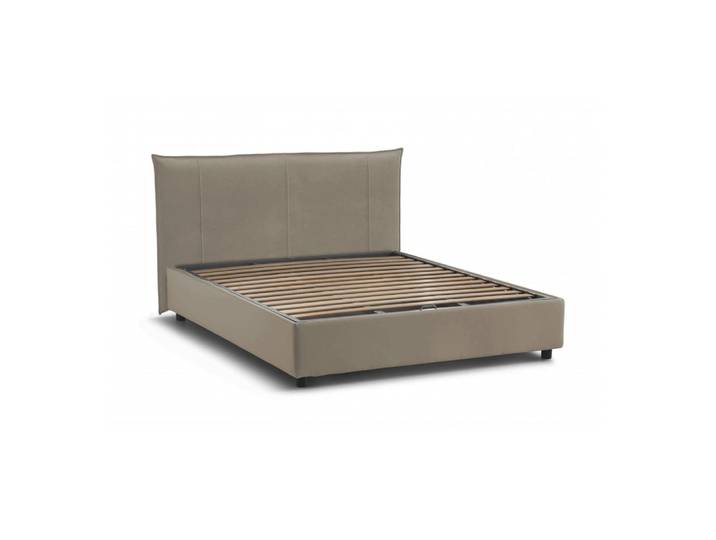 Lit double en tissu tourterelle 160x200cm