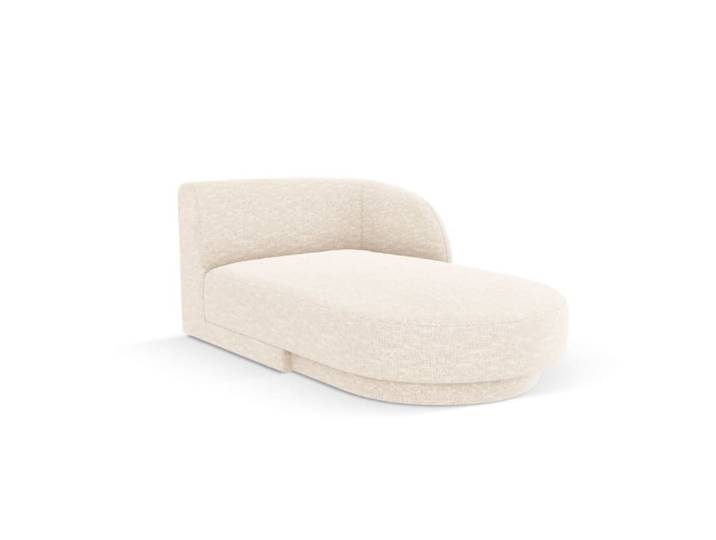 Méridienne droite en tissu chenille beige clair