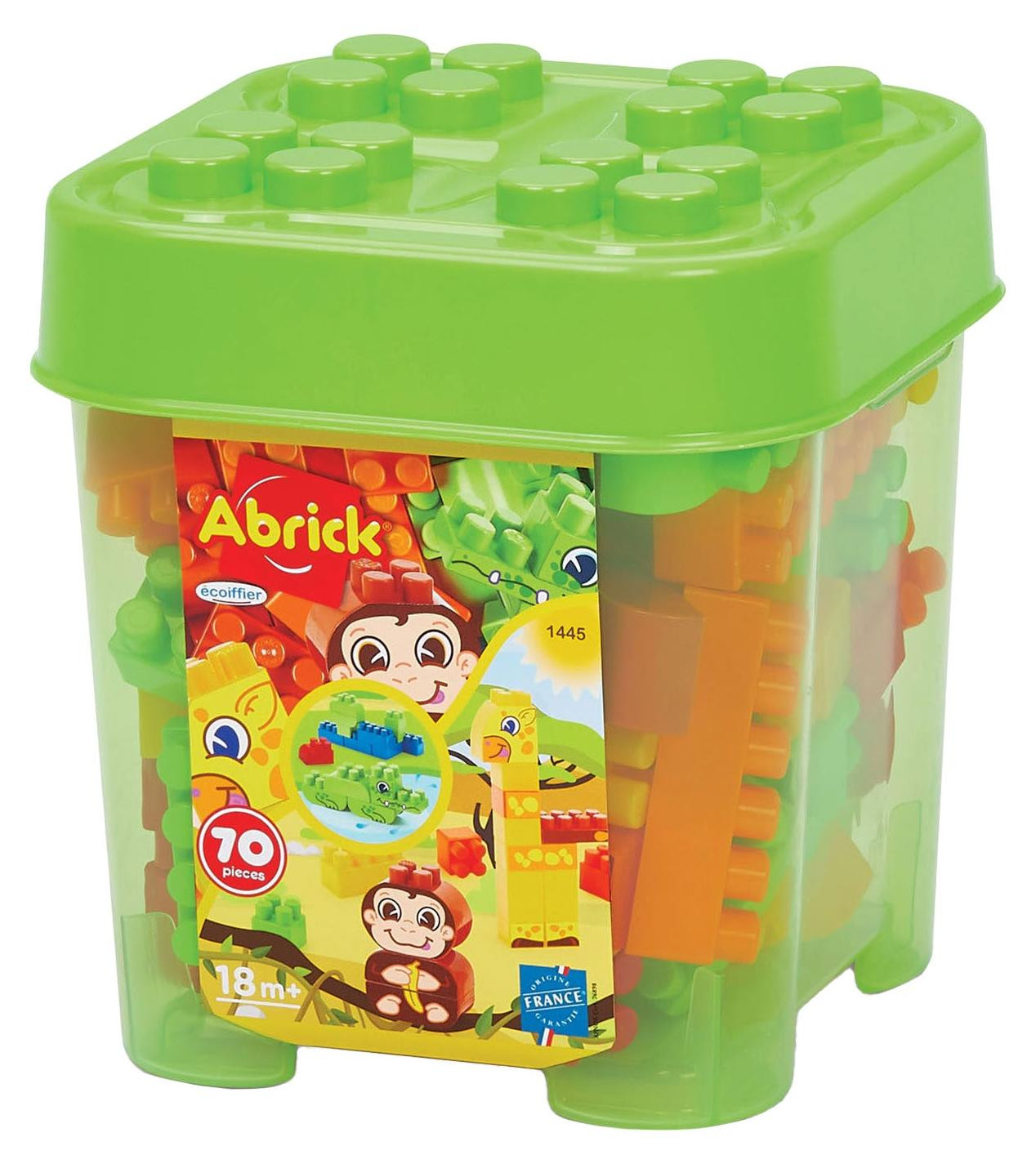 Ecoiffier Abrick 1445 Jungle Barrel - 70 stuks bouwstenen voor kinderen vanaf 18 maanden