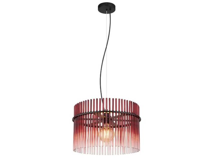 Hängelampe Esstischleuchte Glasstäbe rot brombeer Pendelleuchte Wohnzimmerlampe, schwarz, 1x E27, DxH 40 x 150 cm