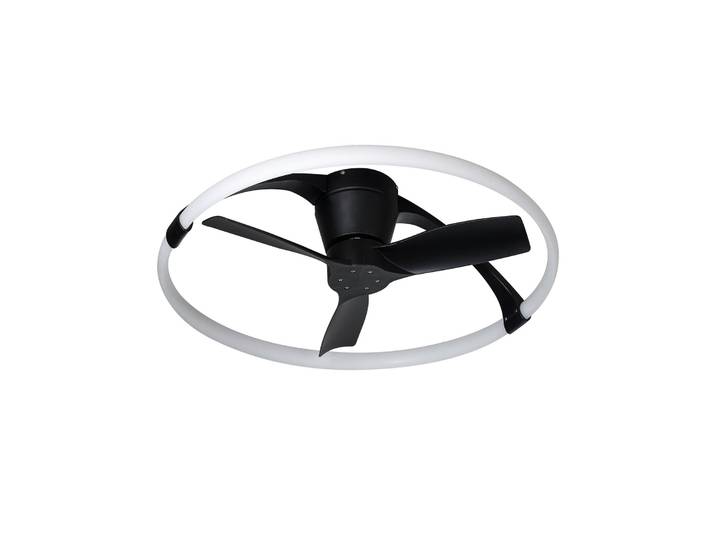 LED-Deckenventilator Nepal Mini, App, schwarz/weiß - Mantra Mantra Iluminación - Wohnzimmer - Modern - Metall - Ring
