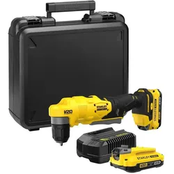 Stanley, Bohrmaschine + Akkuschrauber, ST WKRĘTARKA KĄTOWA V20 SFMCD750D2K 2x2,0Ah (Schlagbohrmaschine, Winkelbohrmaschine)