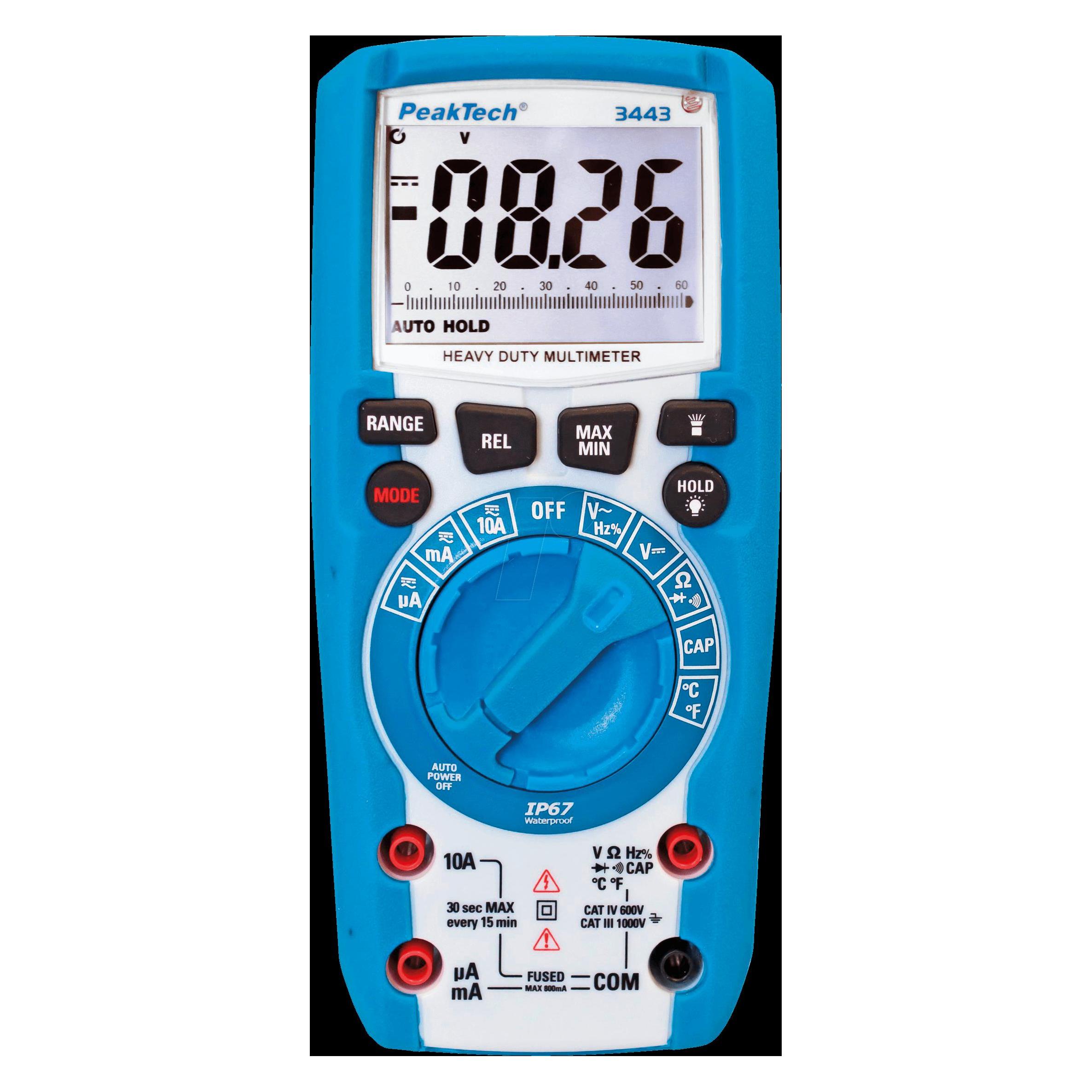 Peaktech P 3443 Digitalmultimeter (CAT III 1000V, CAT IV 600V, Hand-Multimeter) (P 3443)