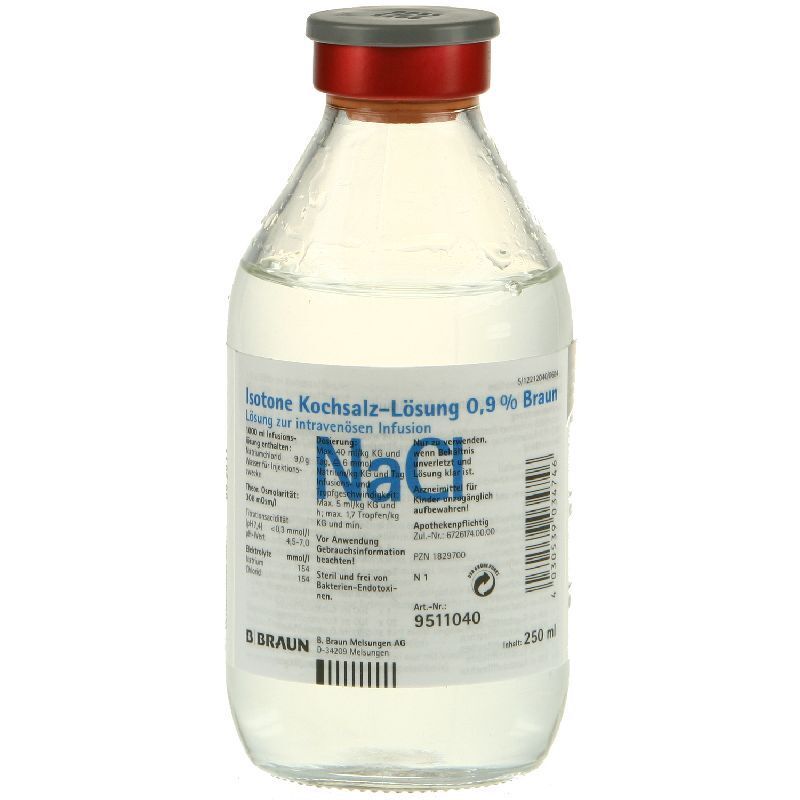 Kochsalzlösung 0,9% Glasfl. 250 ml Spüllösung