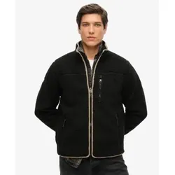 Superdry für Herren. M2014140A Outdoor Full Fleecejacke, schwarz (L), Lässig, Polyester