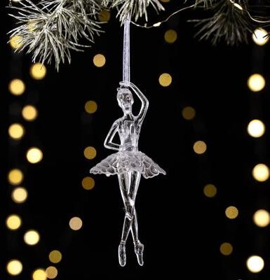 Inspire Essentials Transparent Acrylic Angel Christmas Tree Hanging Ornament Decor 8