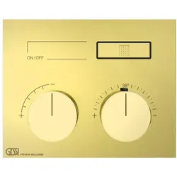 Gessi HI-FI, Fertigmontageset Unterputz-Thermostat mit Tasten-Bedienung mit 1 Ausgang, 63002246, Farbe: Gold PVD