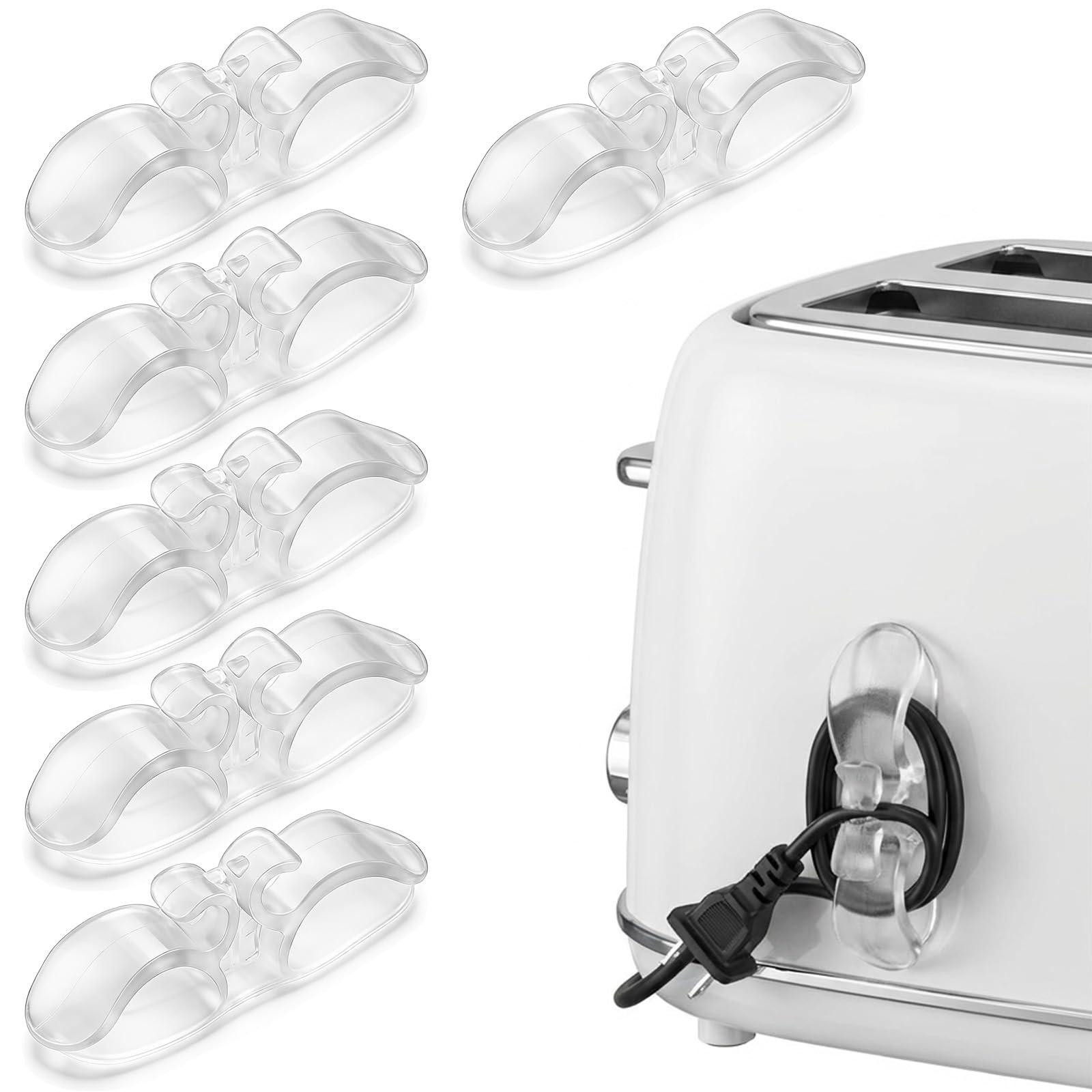 Dripio Kabelorganisator set van 6, zelfklevend, transparant, kabelbinders