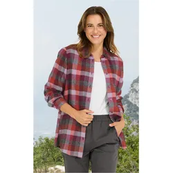 Baumwoll-Bluse in Karo beere in Größe 38 von DW-Shop, Beere, 38