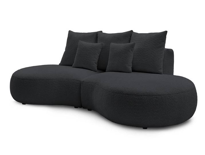 3er Sofa BOBOCHIC SAINT-GERMAIN Boucle-Stoff dunkelgrau