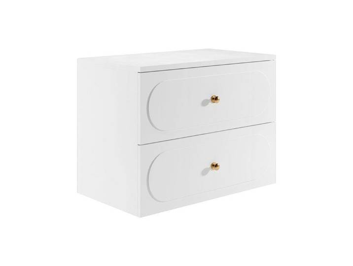 Meuble sous vasque suspendu avec planche - Blanc - 80 cm - SATOBAL