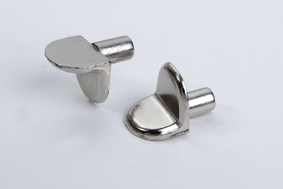 Set van 40 vernikkeld metalen plankdragers van 5 mm