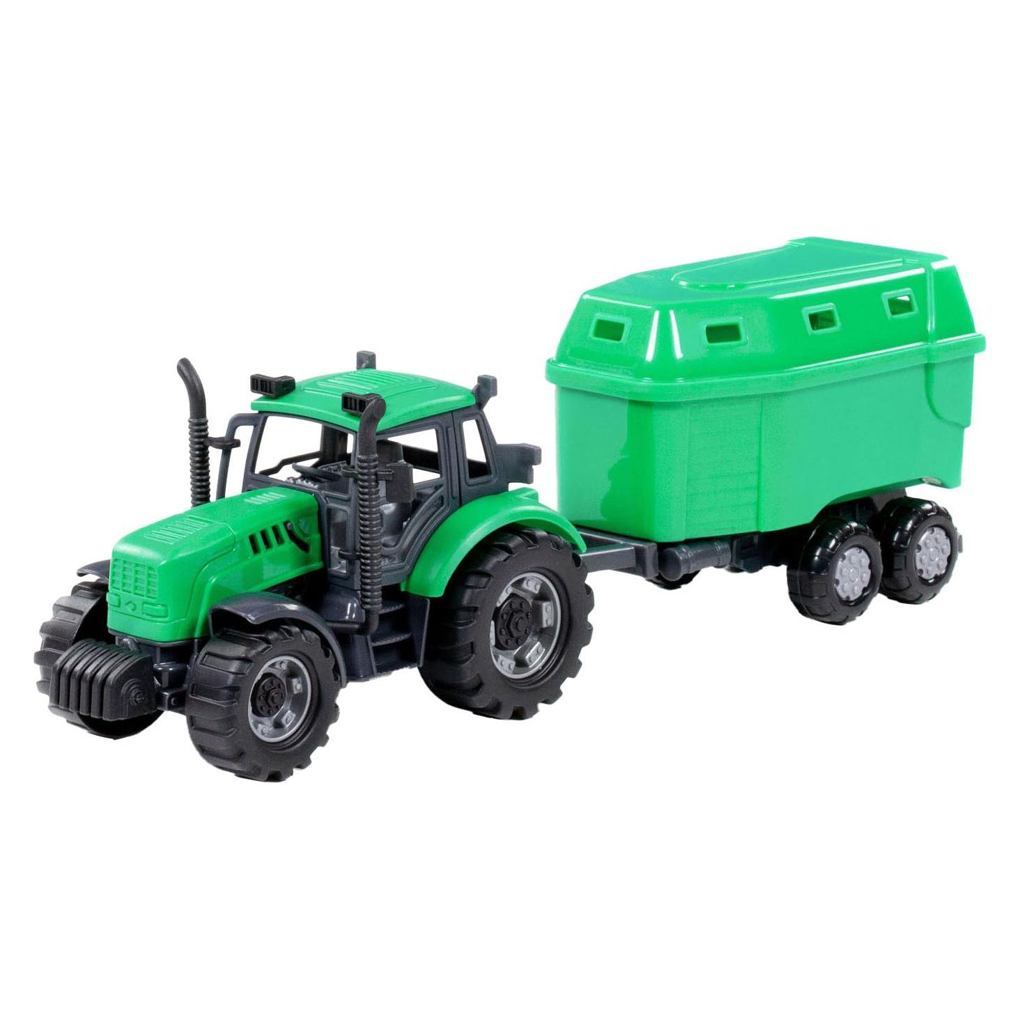Polesie Cavallino Traktor mit Pferdeanhänger grün, Massstab 1:32 (43190190)