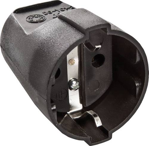 AS Schwabe 45012 Schutzkontaktkupplung Kunststoff 230V Schwarz IP20