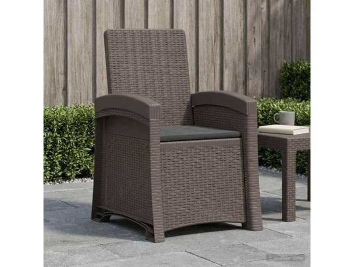 Liegesessel Garten Rattan-Optik Hellgrau Anthrazit PP 3-fach verstellbar PP, wetterbeständig, 3-fach verstellbar, für Garten, Terrasse, Balkon