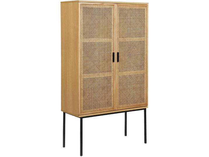 OTTO home Highboard Feines, Eschenholz-Details, robustem Metallgestell, FSC-zertifiziertem Holz