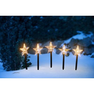 LED Stern IC WINTERWORLD "Weihnachtsstern, Weihnachtsdeko", schwarz, B:190cm H:35cm, Leuchten, Gartenstecker mit Timerfunktion, für den Innen- und Außenbereich