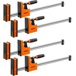 VEVOR Schraubzwingen 4er-Pack, 60,96 cm Öffnung, F-Zwingen, 680 kg Klemmzwingen, 2-fach Klemm-/Spreizfunktion, Weiche Gummifüße, Stange aus Kohlenstoffstahl, für Holz- & Metallbearbeitung