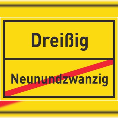 HB-Druck Dreißig Neunundzwanzig Aufkleber Ortsaufkleber A4 (210x297mm)