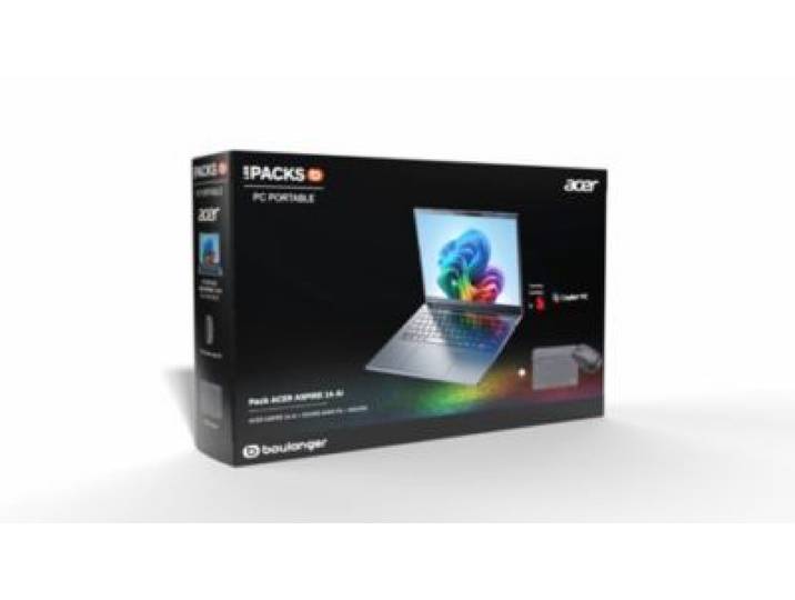 Acer - Ordinateur Portable Pack Aspire A1411mx21c 14 Snapdragon X 16 Go Ram Ddr5 Ssd 512 Go Souris + Sacoche Copilot+Pc