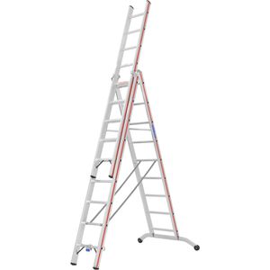 Hymer Mehrzweckleiter 604727, 3-teilig, Treppenleiter, mit 3 x 9 Sprossen