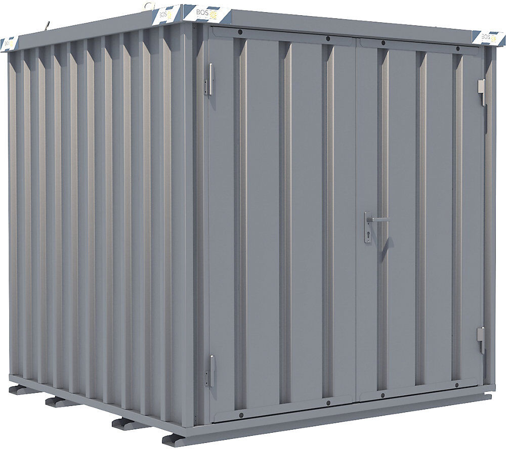 Schnellbau-Container, verzinkt, Außen-BxHxT 2100 x 2100 x 2100 mm, 2 Flügeltüren kaiserkraft