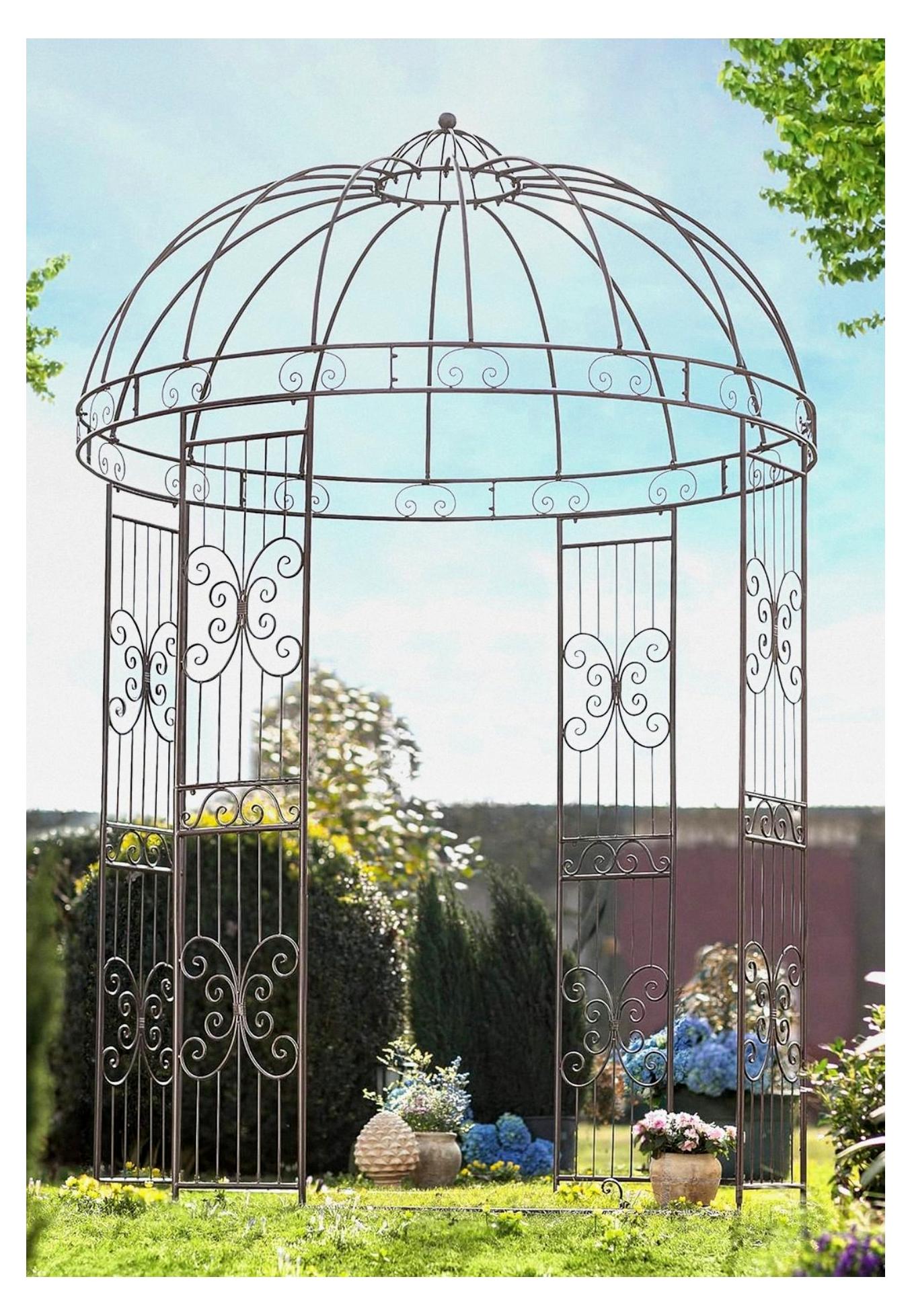 Metallpavillon im Antik-Stil, 2x3 m, Vintage Gartendekoration, Retro Außen-Dekoration, Gartenpavillon, Rosenpavillon, Pergola, Rankpavillon