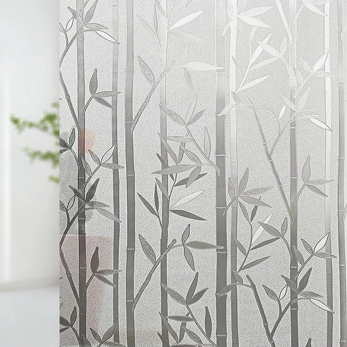 Zelfklevende bamboe raamfolie voor privacy, 120 x 300 cm
