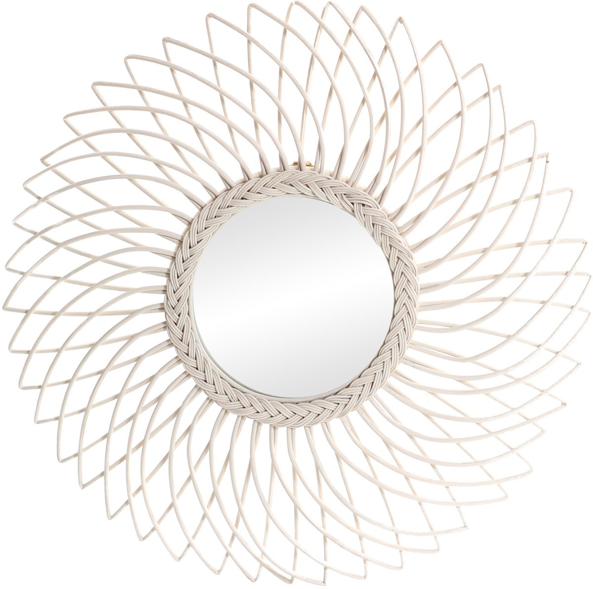Canal Living Sunshine ronde wandspiegel - Wit - Ø80 cm