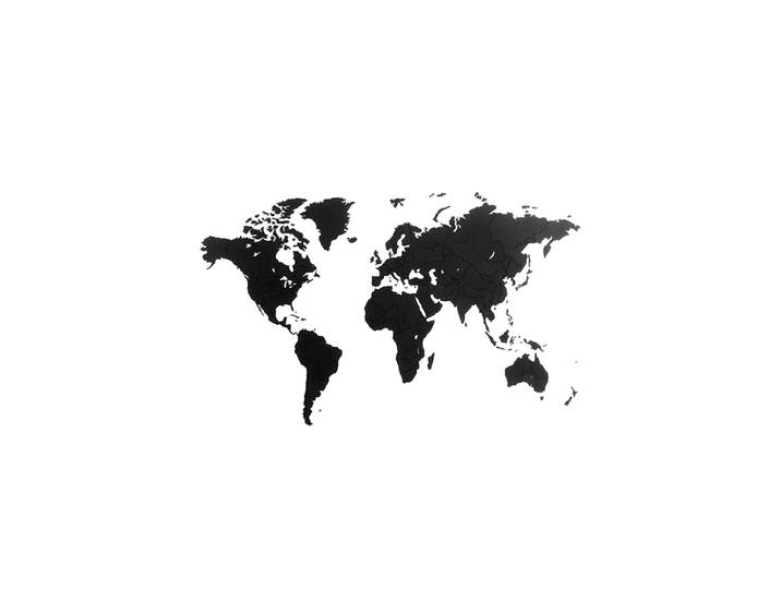 Design Wandobjekt „DIY Wooden World Puzzle“ Schwarz 150 x 90 cm MiMi Innovations