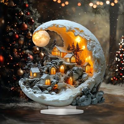 Inspired Finds Christmas Moon House Decorations Bohemian Acrylic Display Stand For Home Ornaments & Xmas Gifts 1