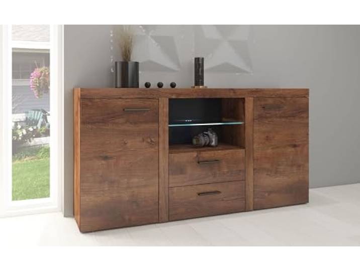 TOP Kommode Sideboard Rumba Wohnwand Wohnzimmer Anbauwand Eiche Lefkas matt