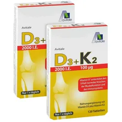 Doppelpack Vitamin D3+K2 2000 I.E. 120St 2X120 St