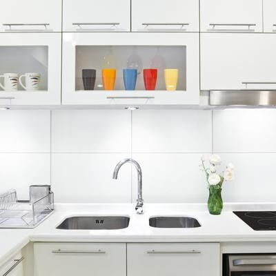 "Merola Tile More Plain Glossy White 9-7/8"" x 15-3/4"" Ceramic Wall Tile"
