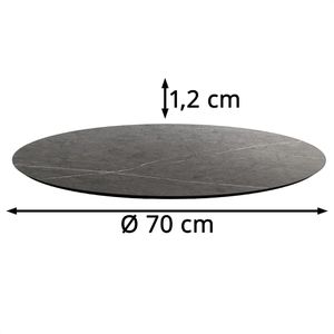 Feros Tischplatte 1670, rund, Ø 70cm, midnight marble