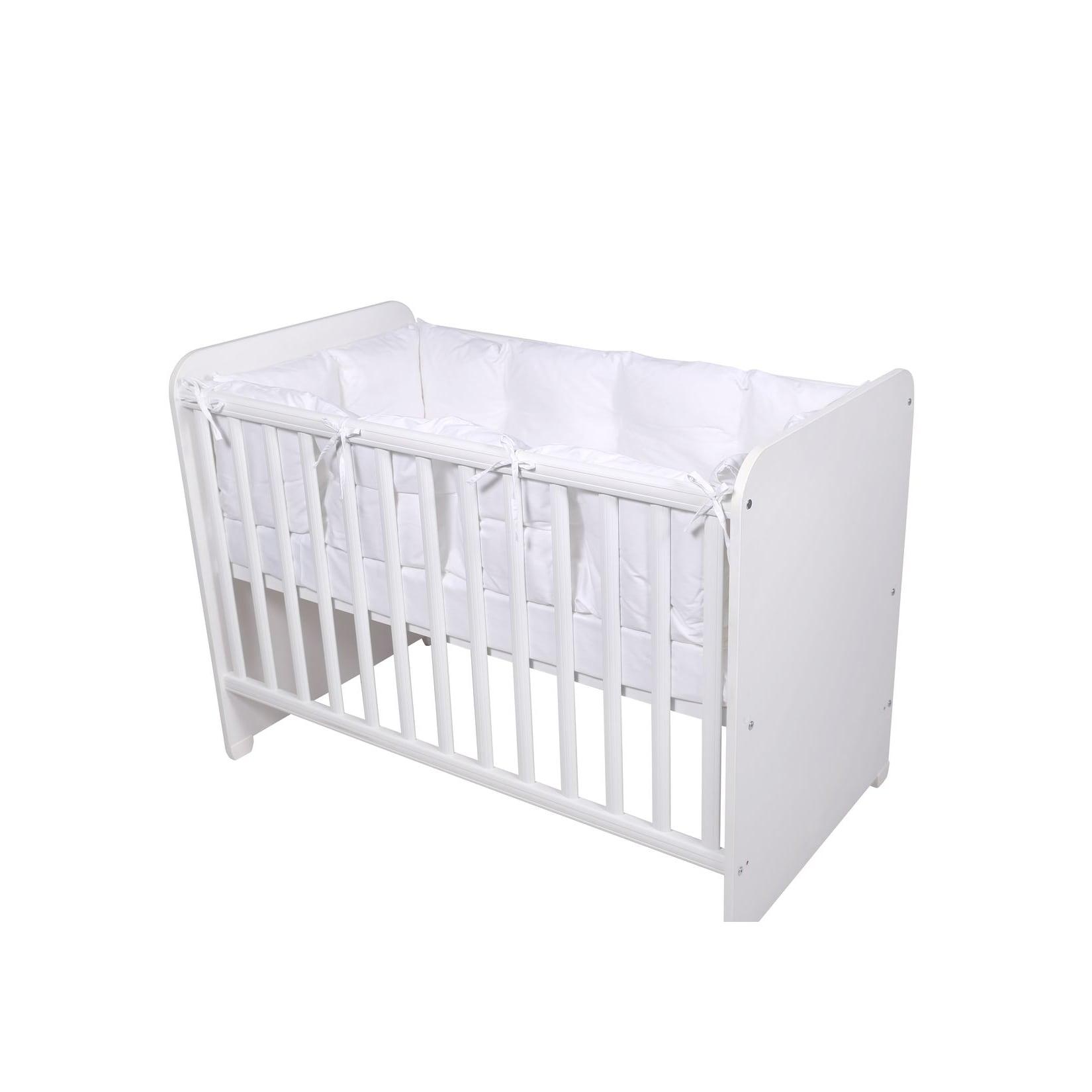 Lorelli Babybett-Nestchen 4-teilig rundum, Babybett 120 x 60 cm, 100% Baumwolle weiß