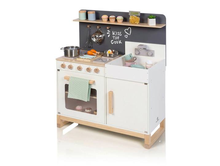 Musterkind Kinderküche Linum, Natur, Weiß, Holz, 36x90x76 cm, EN 71, Spielzeug, Kinderspielzeug, Kinderküchen