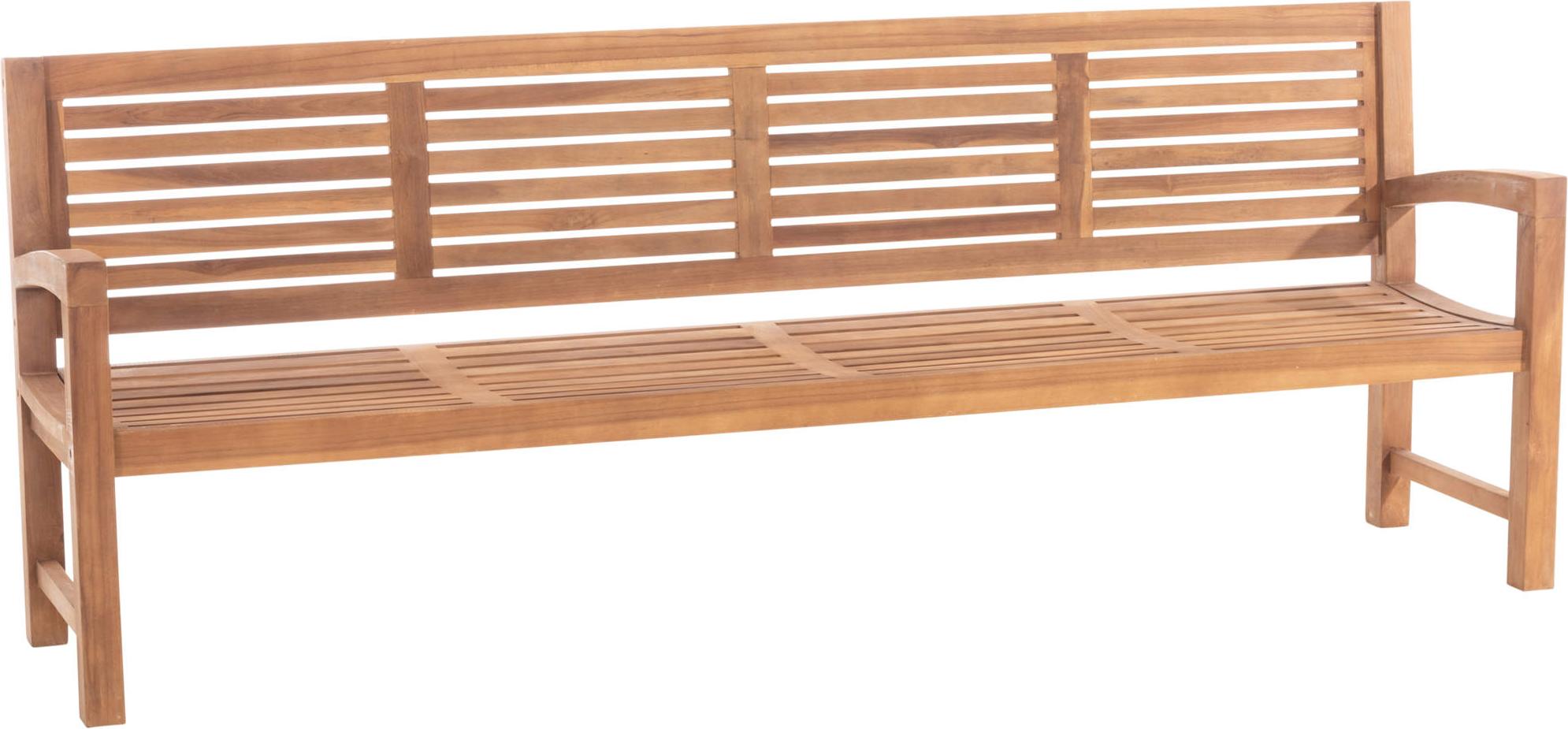 Gartenbank Teakbank DAGAD - Holz Teak 240x59x92 cm | Holzbank 240 Cm Gartenbank Sitzbank Mit Lehne Wetterfest Bank Garten Terrasse
