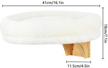 Uplifted Goods Wall Mounted Wooden Cat Perch Bed white Small