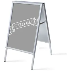 SHOWDOWN Displays Showdown Kundenstopper - DIN A1 - Komplett-Set - Welcome Englisch - Grau/Schwarz
