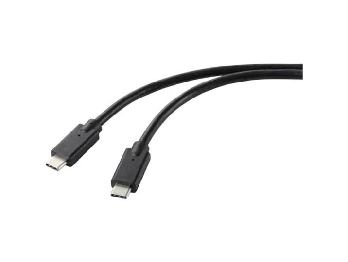 Renkforce RF-5251922 USB-laadkabel USB 2.0 USB-C stekker, USB-C stekker 2.00 m Zwart TPE-mantel