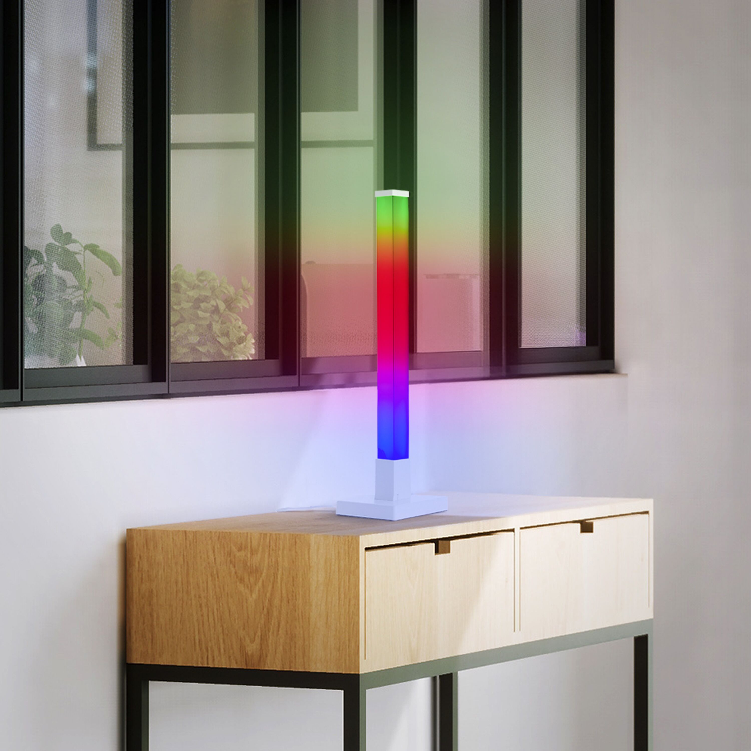 BRELIGHT LED Tischleuchte "Neele", weiß, H: 50cm, 1 Stk., Leuchten, 50 cm, IC RGB, Musiksensor, dimmbar, LED Tischleuchte