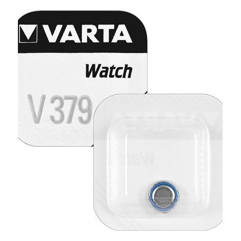 Varta Knopfzelle-Uhrenbatterie V379, 1.55V, 14mAH (1 Stk., SR63, 14 mAh) (V379)